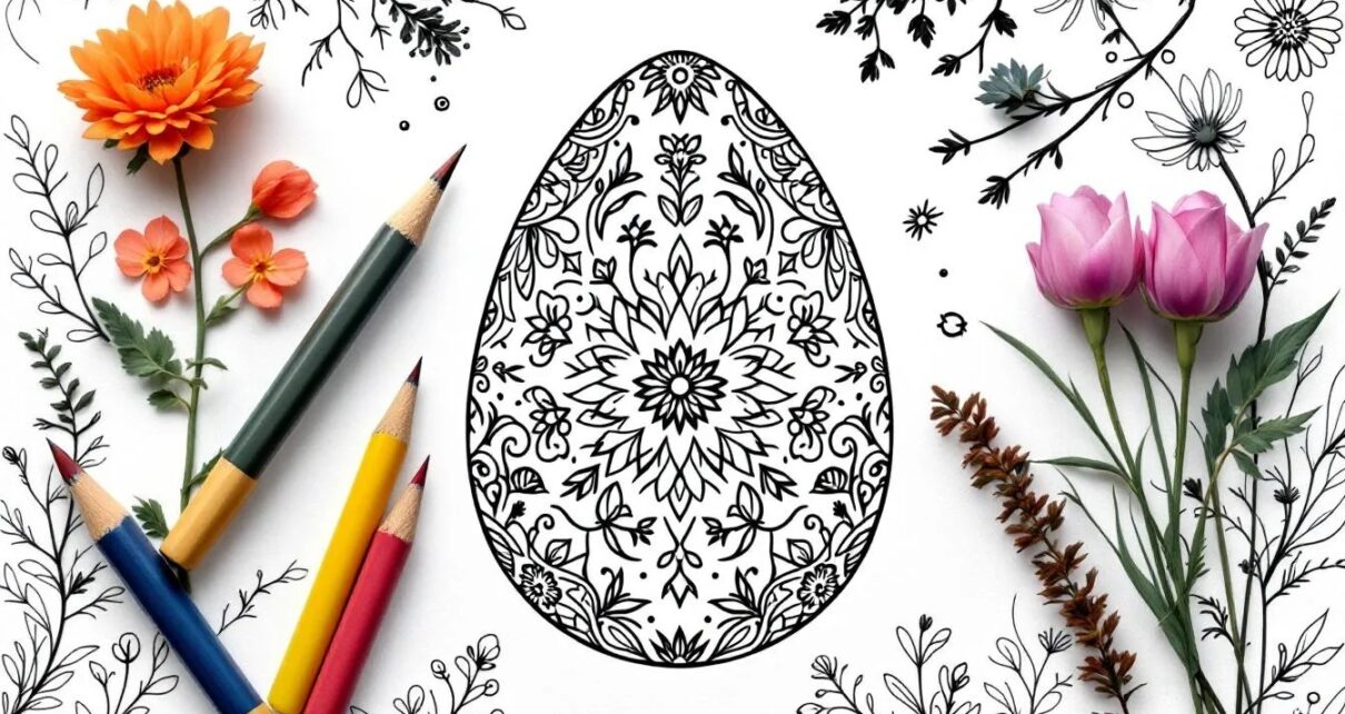 coloriage oeuf de Pâques