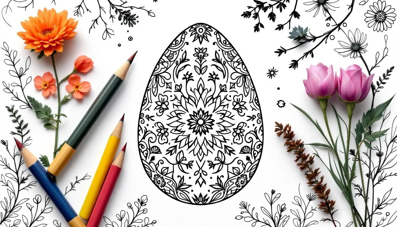 coloriage oeuf de Pâques