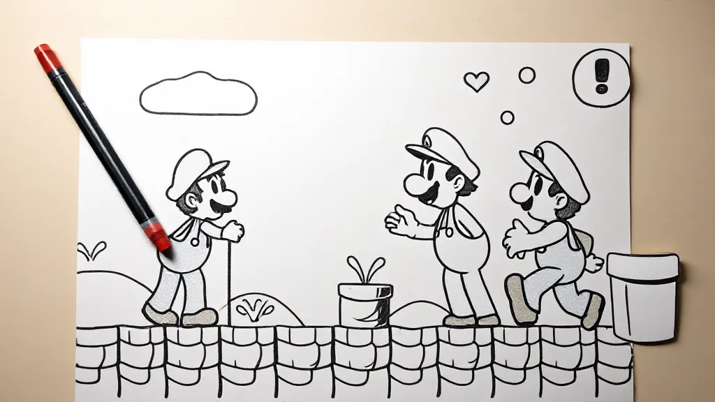 dessins à colorier de Mario