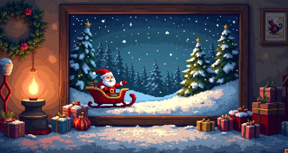 pixel art de Noël