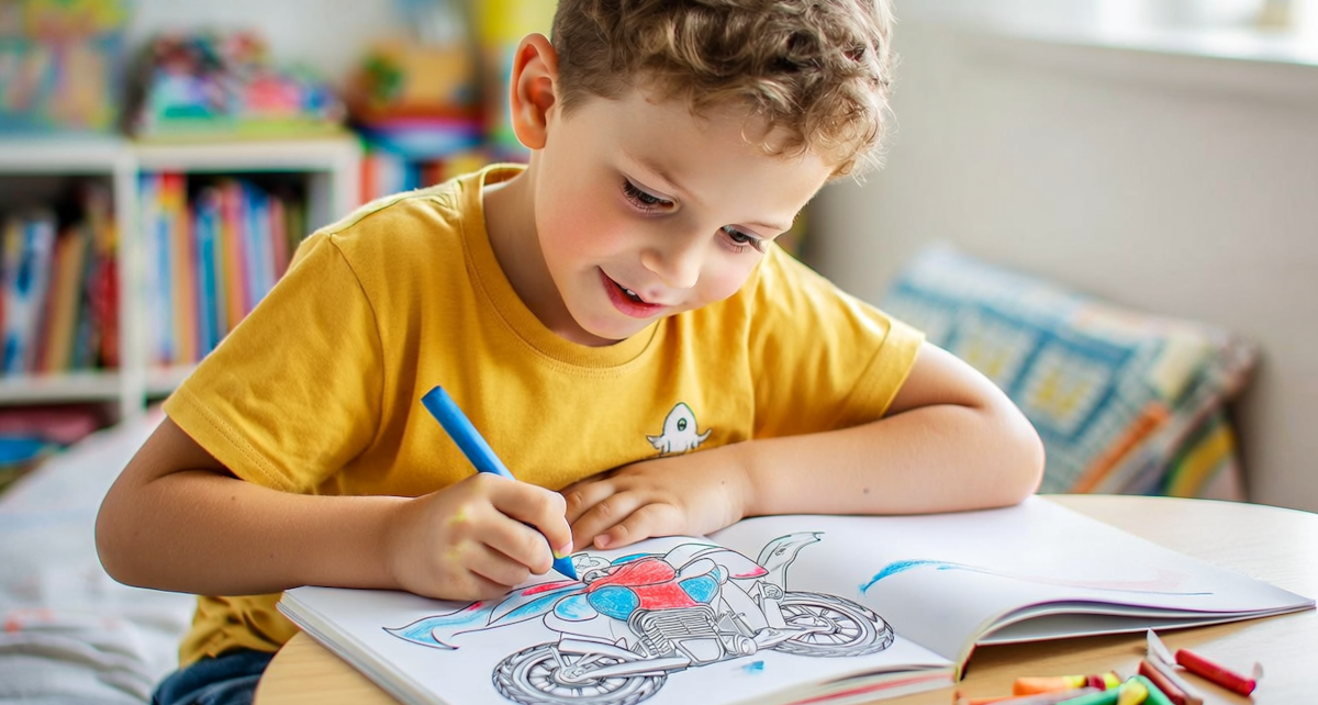 Coloriage Spiderman moto