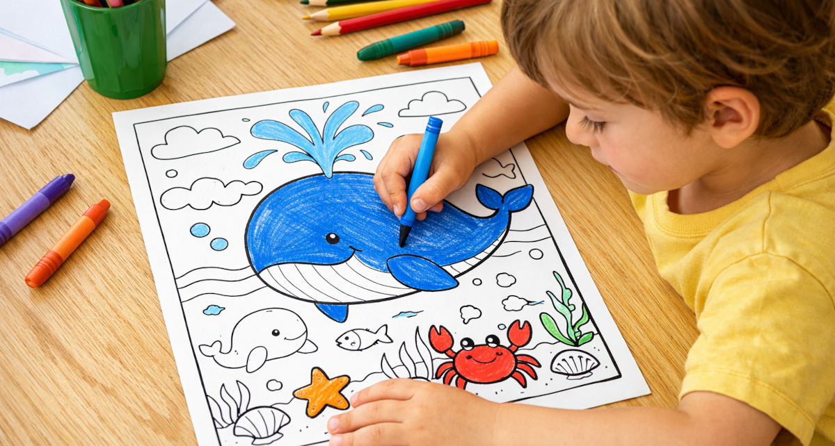 coloriage baleine