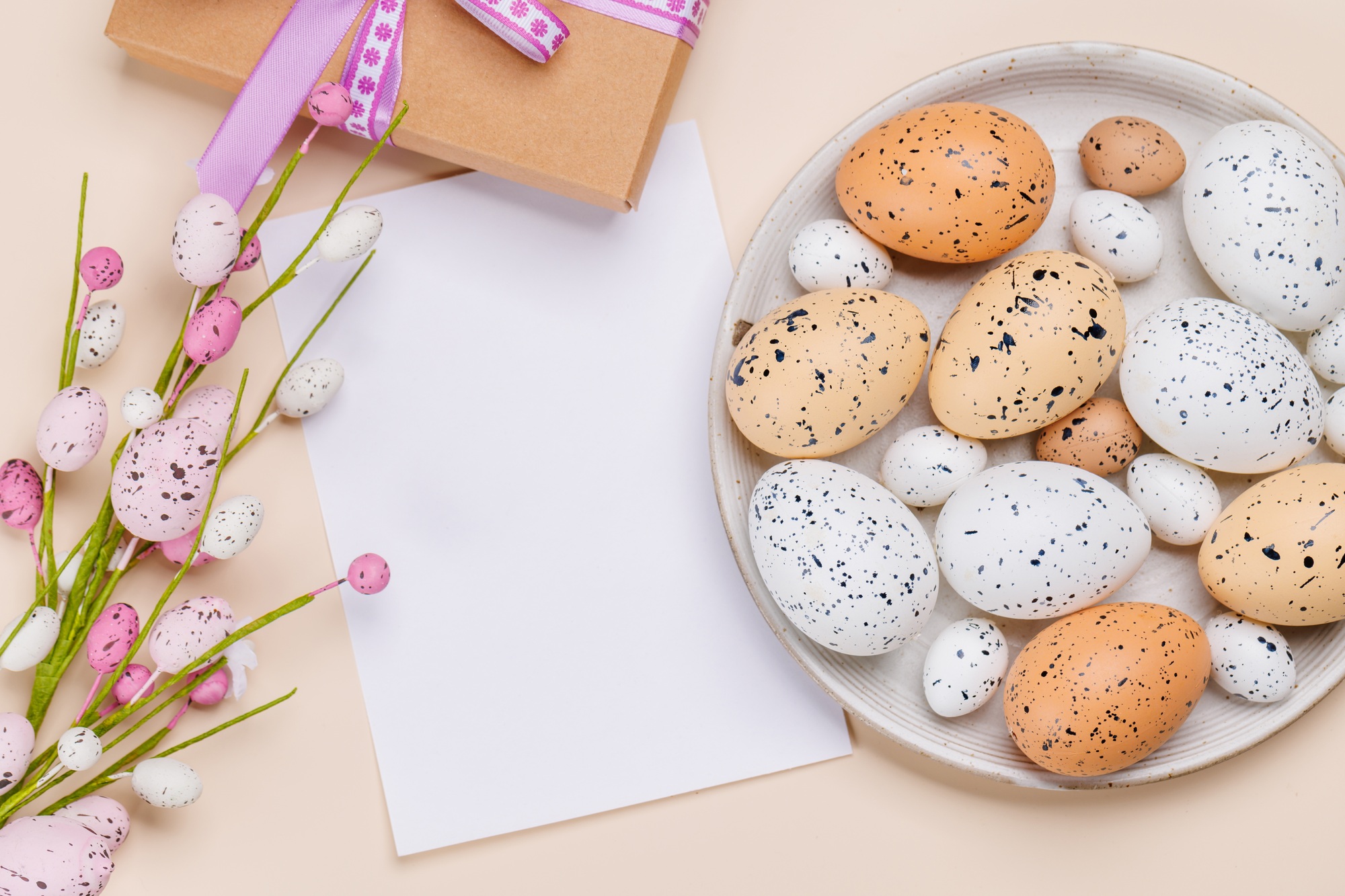Easter delights: Colorful eggs in a festive arrangement