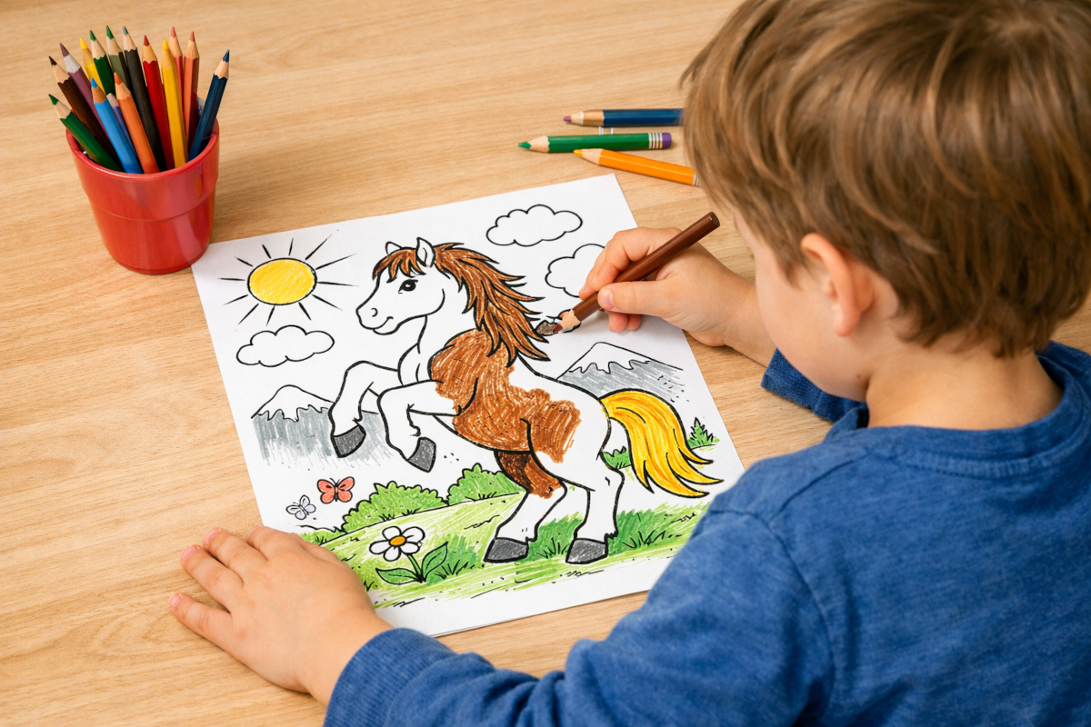 guide coloriage cheval