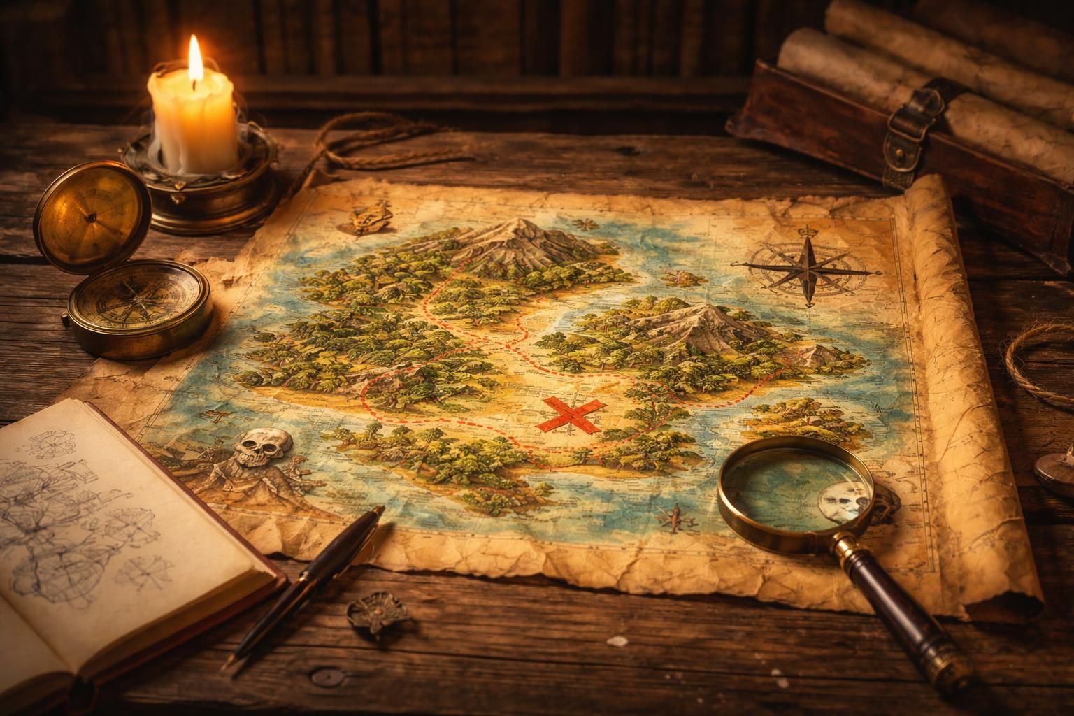 découvrez comment un dessin en couleur d'une carte au trésor peut donner vie à votre récit d'aventure, en captivant vos lecteurs et en enrichissant votre histoire.