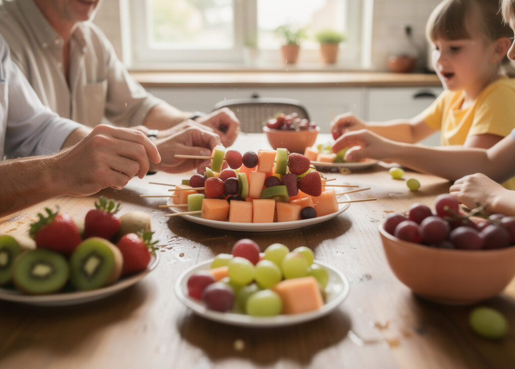 découvrez comment créer des brochettes de fruits savoureuses tout en profitant d'activités ludiques en famille. un moment convivial et amusant pour petits et grands !