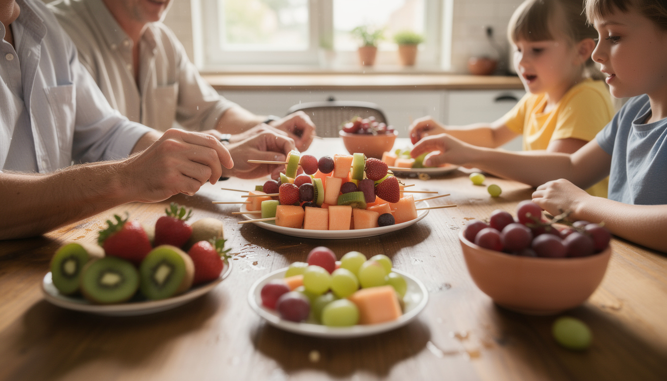 découvrez comment créer des brochettes de fruits savoureuses tout en profitant d'activités ludiques en famille. un moment convivial et amusant pour petits et grands !