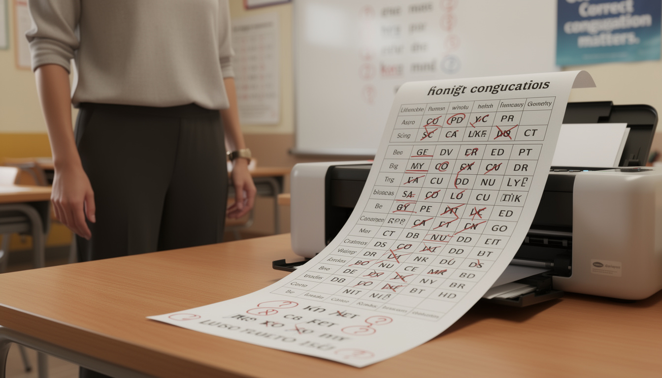 découvrez les erreurs fréquentes à éviter lors de l'impression de votre tableau de conjugaison pour obtenir un résultat clair et professionnel.