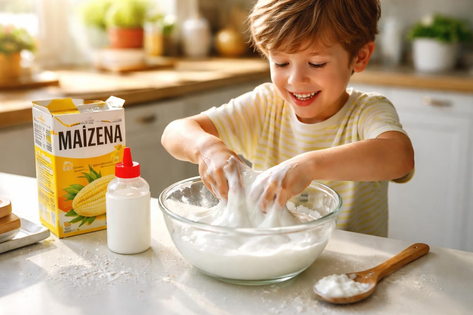 découvrez une recette simple de slime avec de la maïzena, parfaite pour un projet diy facile et amusant à réaliser chez vous.