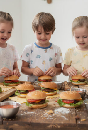 découvrez notre atelier mini-burgers rigolos, un guide complet pour organiser une fête d'enfants mémorable avec des recettes amusantes et faciles à réaliser.