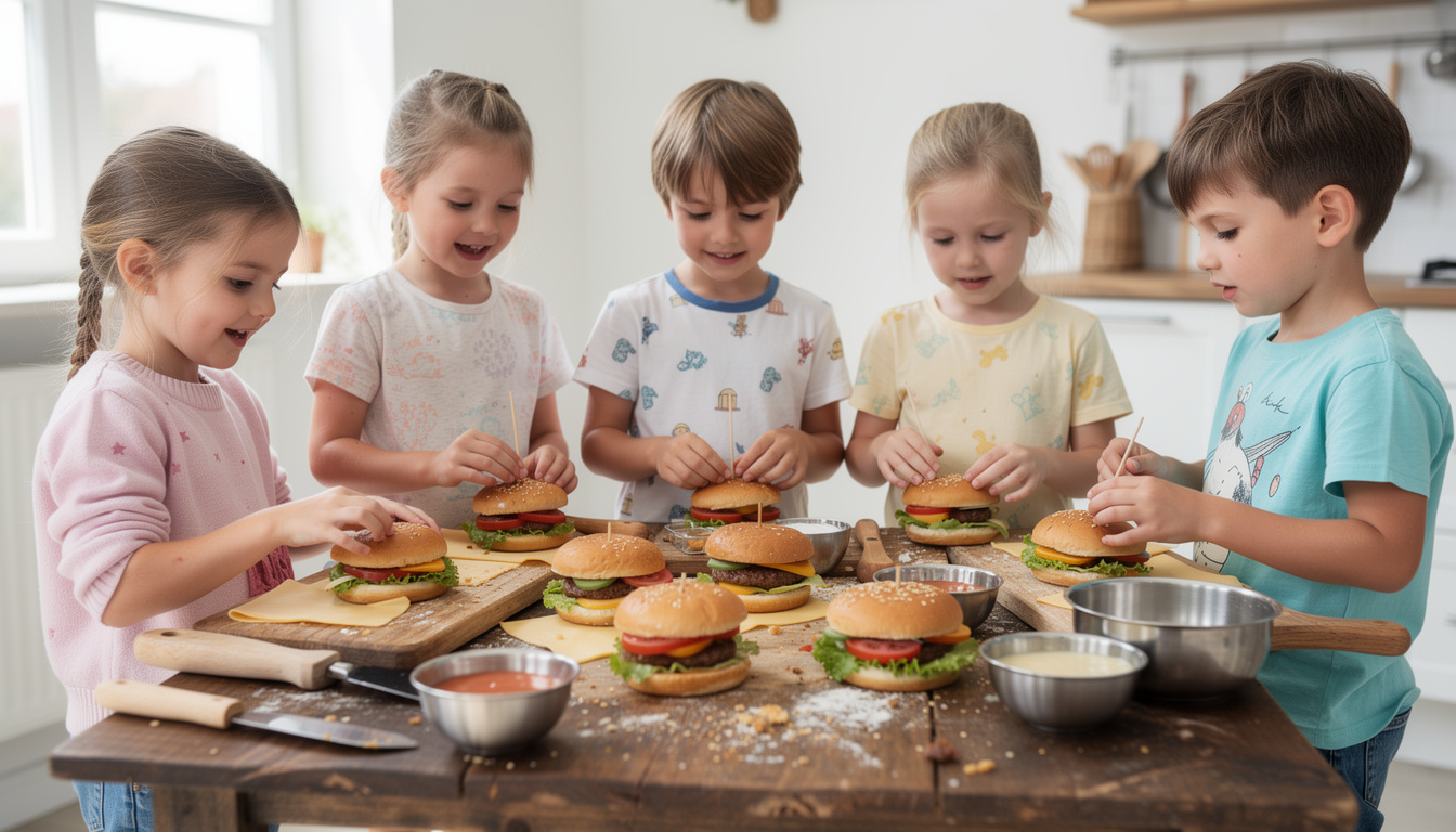 découvrez notre atelier mini-burgers rigolos, un guide complet pour organiser une fête d'enfants mémorable avec des recettes amusantes et faciles à réaliser.