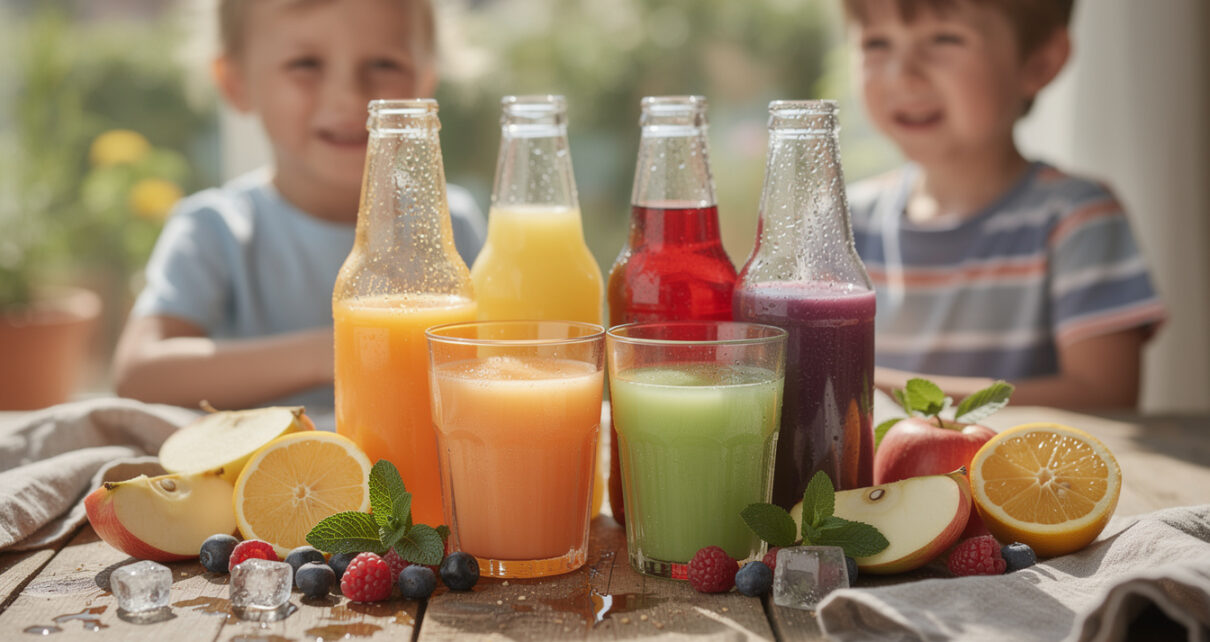 découvrez des boissons colorées et naturelles pour enfants, des alternatives saines aux sodas sucrés, parfaites pour un goûter équilibré et gourmand.