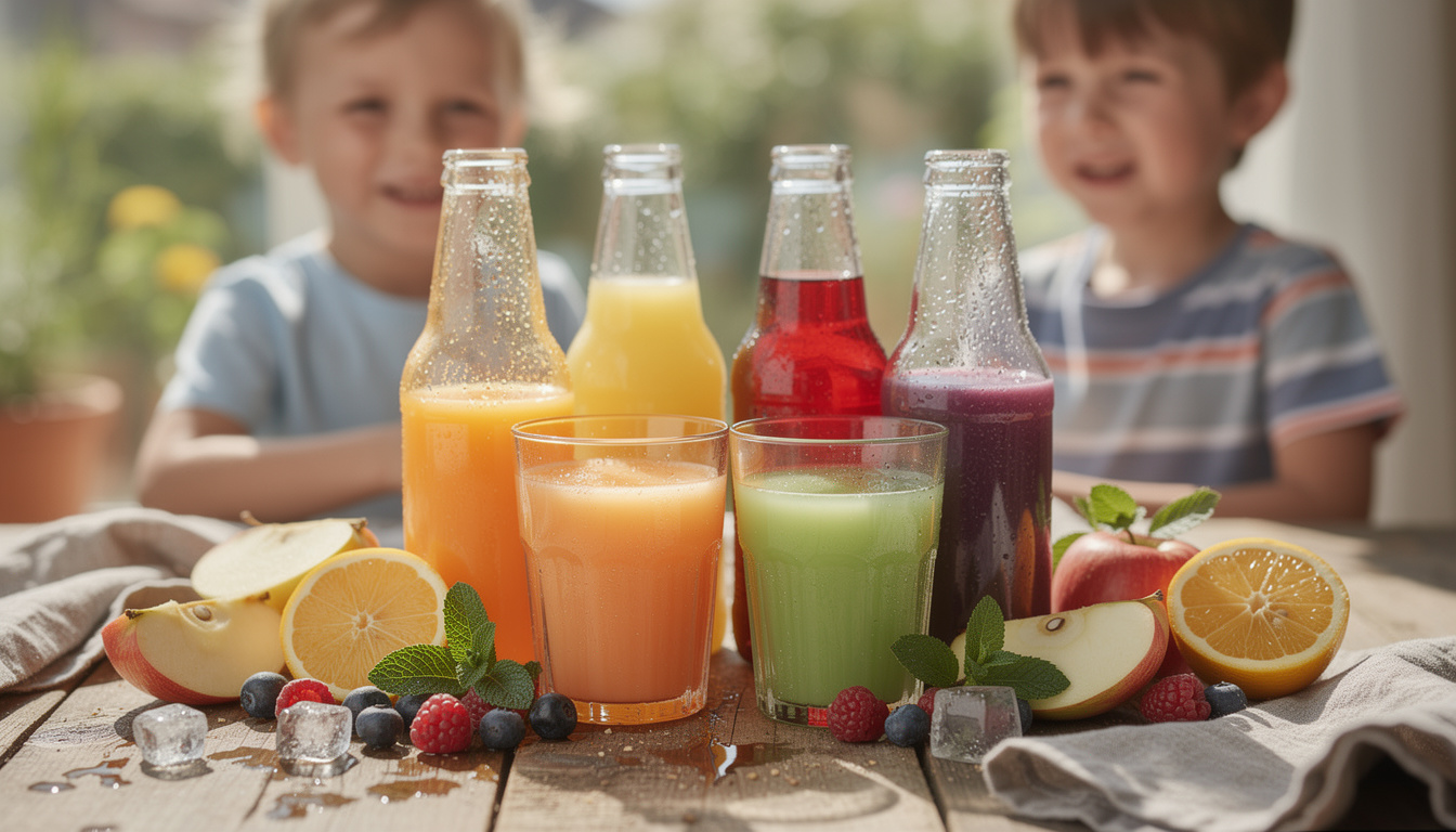 découvrez des boissons colorées et naturelles pour enfants, des alternatives saines aux sodas sucrés, parfaites pour un goûter équilibré et gourmand.