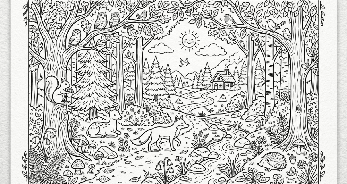 coloriage forêt