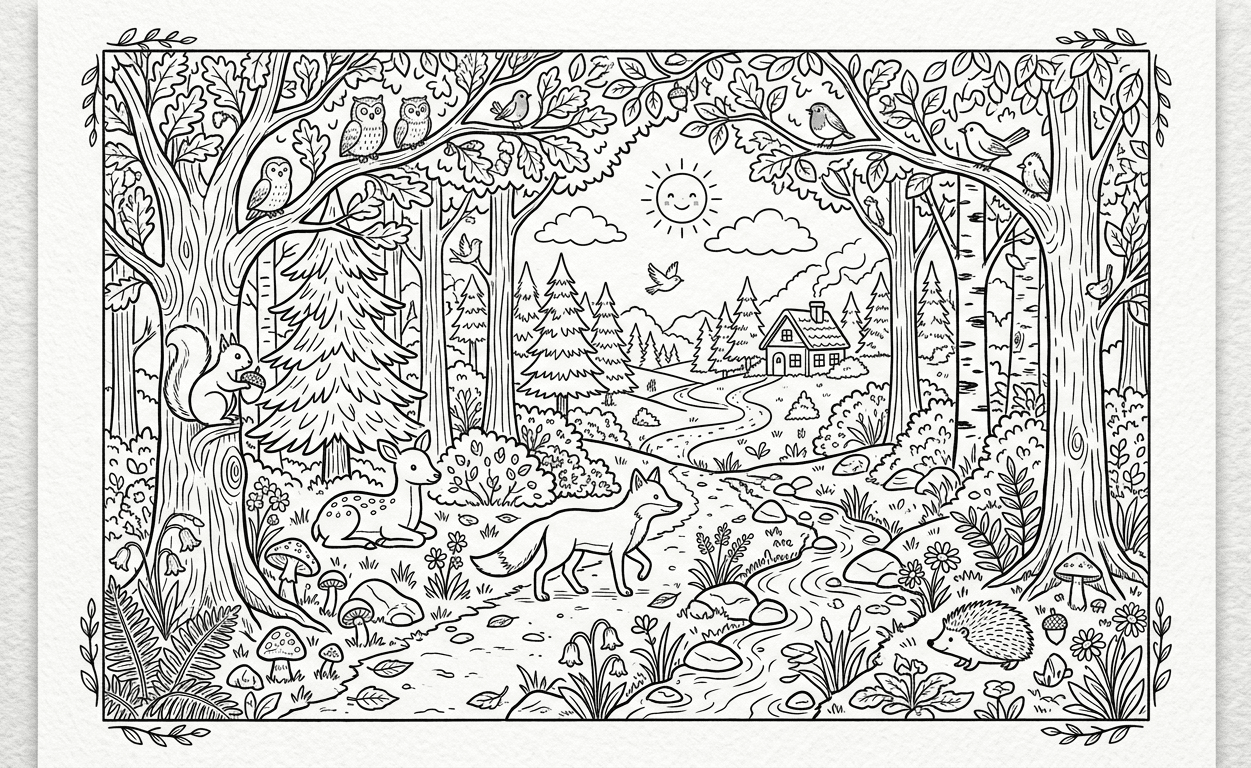 coloriage forêt