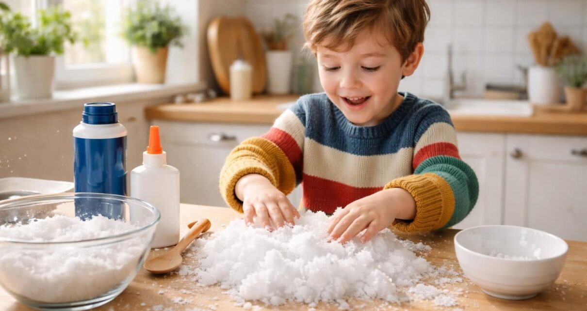 découvrez notre recette simple et amusante de fausse neige artificielle, parfaite pour émerveiller vos enfants et recréer la magie de l'hiver à la maison.