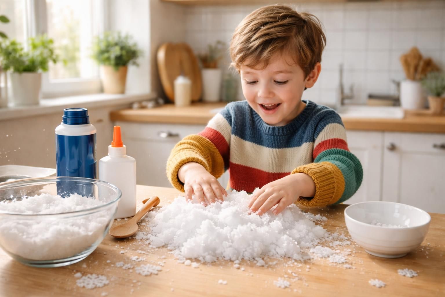 découvrez notre recette simple et amusante de fausse neige artificielle, parfaite pour émerveiller vos enfants et recréer la magie de l'hiver à la maison.