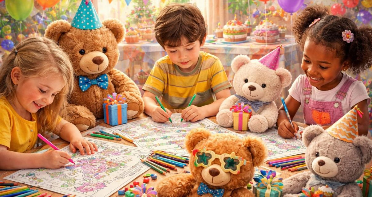découvrez des idées originales de coloriage de nounours pour rendre les fêtes d'anniversaire encore plus joyeuses et créatives. activités ludiques et amusantes pour petits et grands !