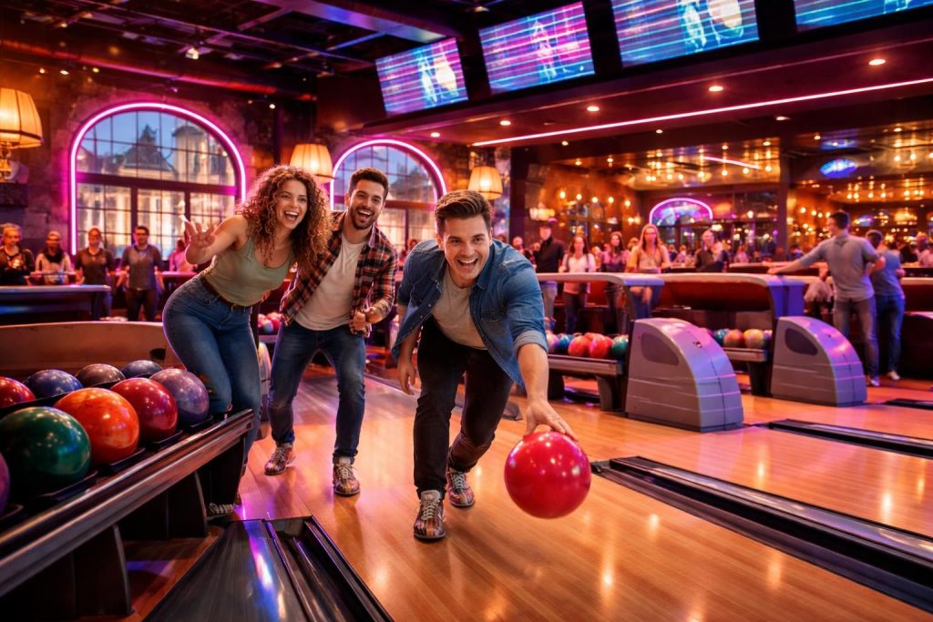 vivez des soirées inoubliables entre amis au meilleur bowling d'arras. ambiance conviviale, pistes modernes et divertissement garanti !