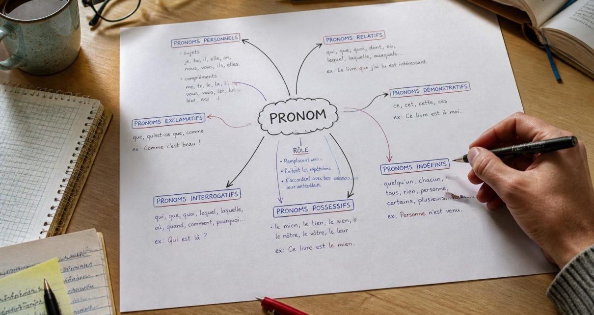 découvrez comment utiliser une carte mentale pour maîtriser les pronoms et améliorer votre compréhension des références en français.